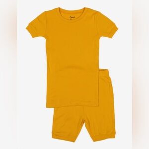 Leveret Kid's Short Sleeve Solid Color Boho Pajamas